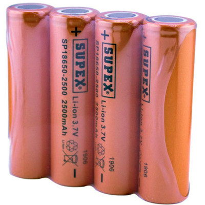 SUPEX 18650-2500 3,7V 2500 mAH Başlıksız (Düz) Şarj edilebilir Pil
